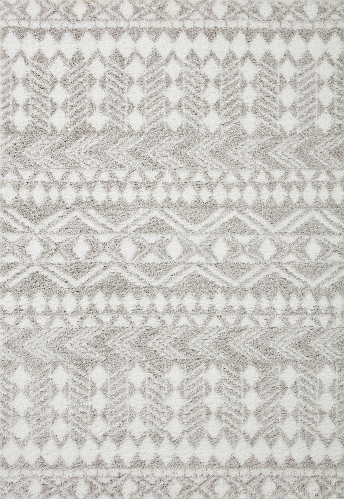 Bliss Shag Grey / White (Pattern 5) — a Loloi rug at Laurie Yapp Home.