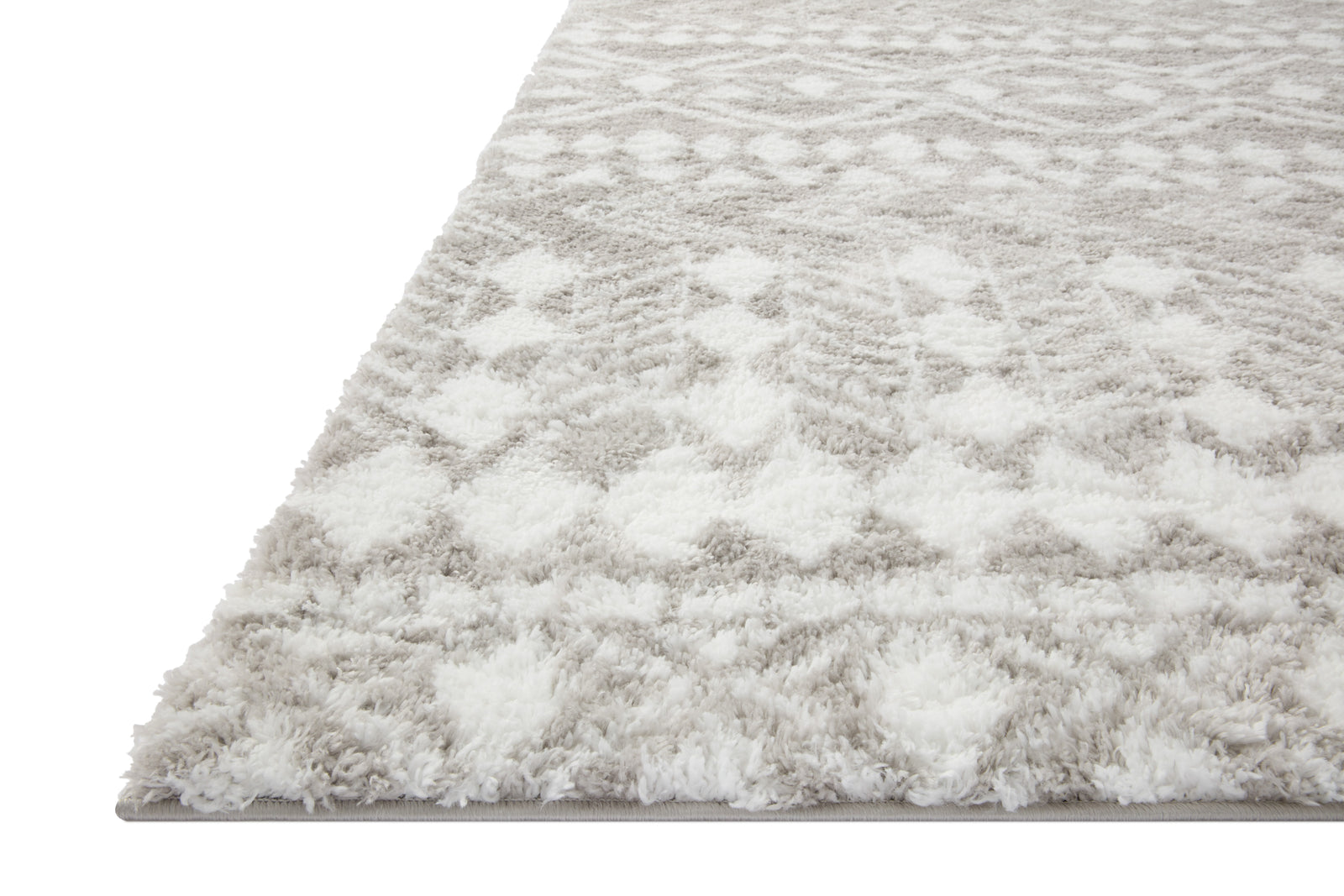 Bliss Shag Grey / White (Pattern 5) — a Loloi rug at Laurie Yapp Home.