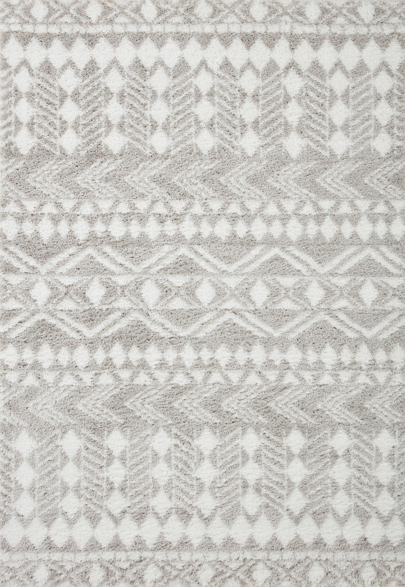 Bliss Shag Grey / White (Pattern 5) — a Loloi rug at Laurie Yapp Home.