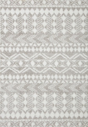 Bliss Shag Grey / White (Pattern 5) — a Loloi rug at Laurie Yapp Home.