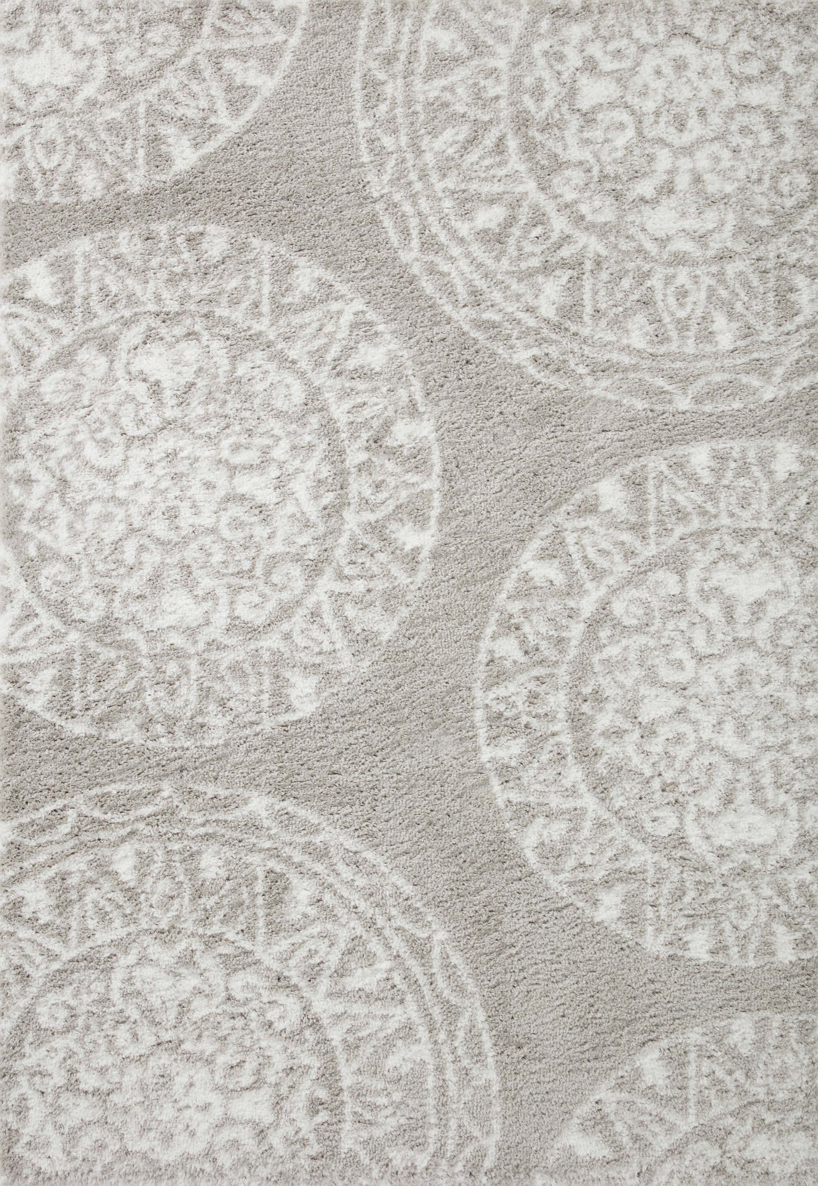 Bliss Shag Grey / White (Pattern 6) — a Loloi rug at Laurie Yapp Home.