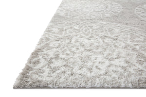 Side view of the Bliss Shag Grey / White (Pattern 6) rug.