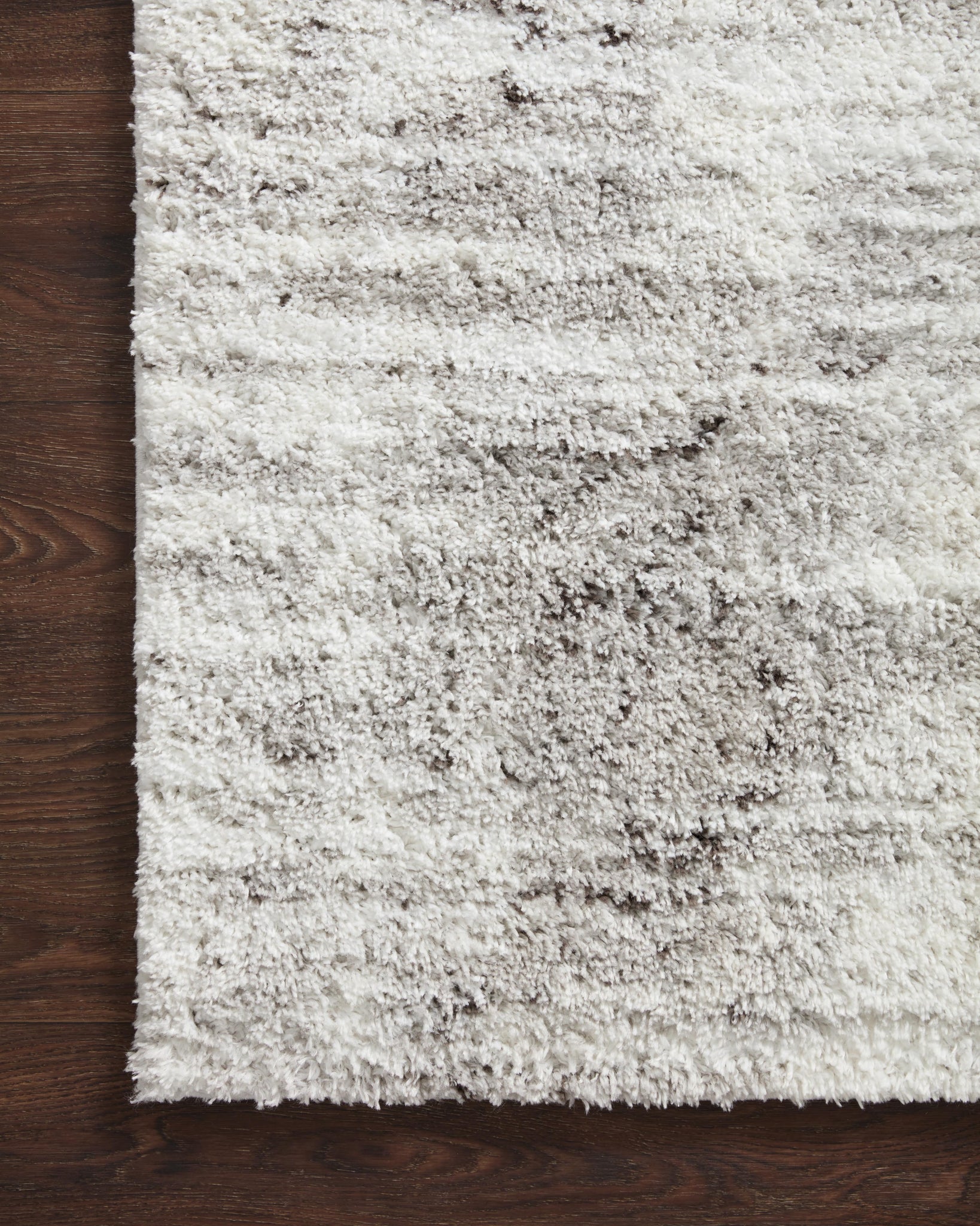 Bliss Shag Grey / Cream styled in a living room at Laurie Yapp Home.