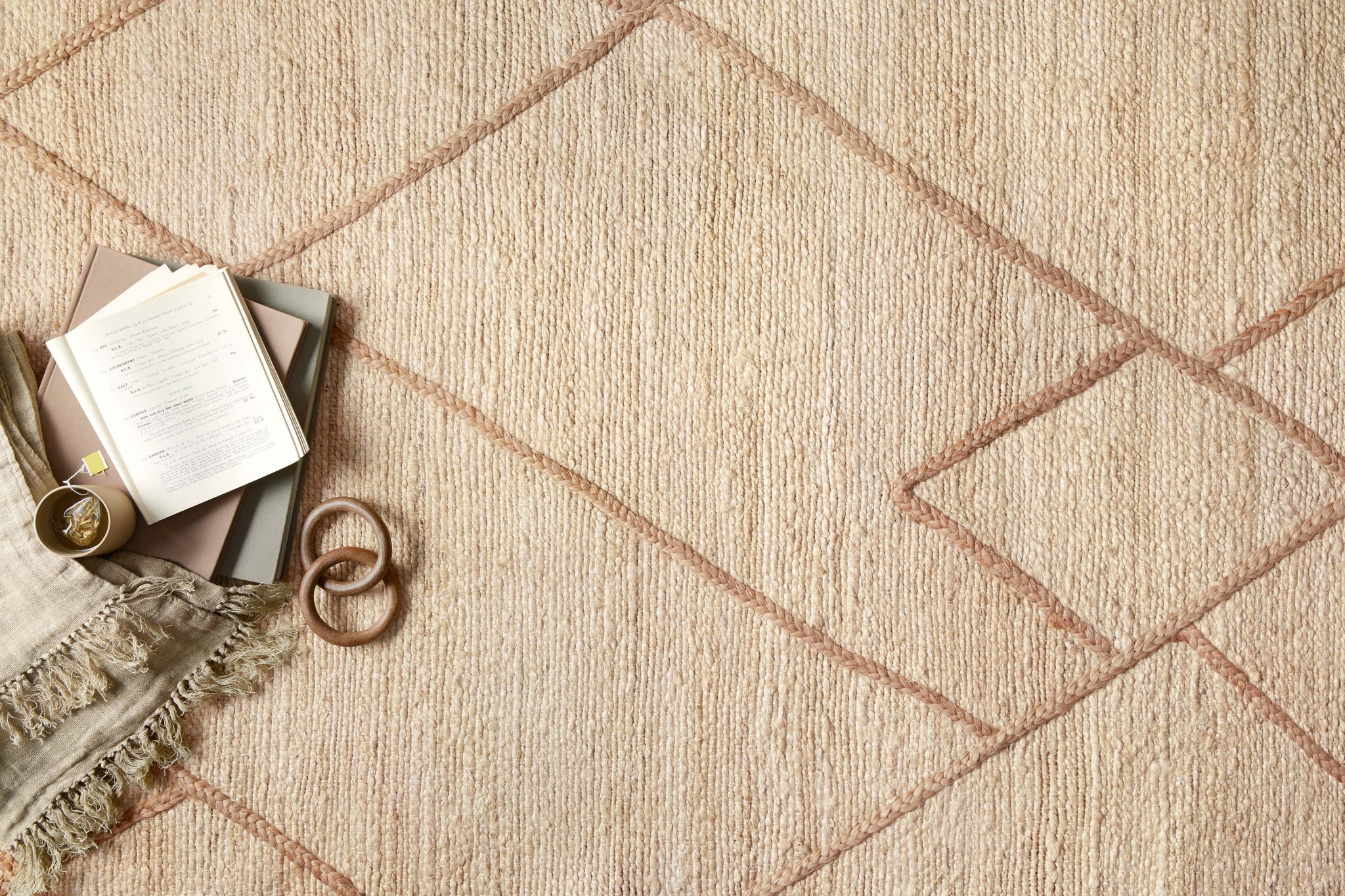 Bodhi Ivory / Natural (Pattern 1) shown from a different angle to reveal its pattern.