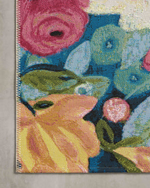Botanical Navy / Multi styled in a living room at Laurie Yapp Home.