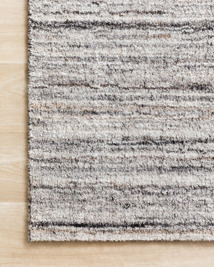 Side view of the Brandt Silver / Stone rug.