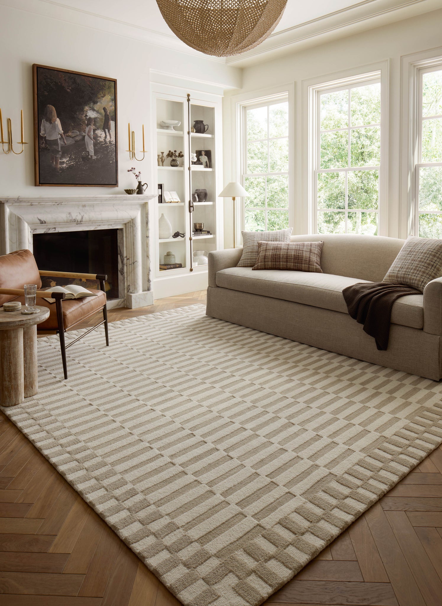 Bradley Ivory / Beige shown from a different angle to reveal its pattern.