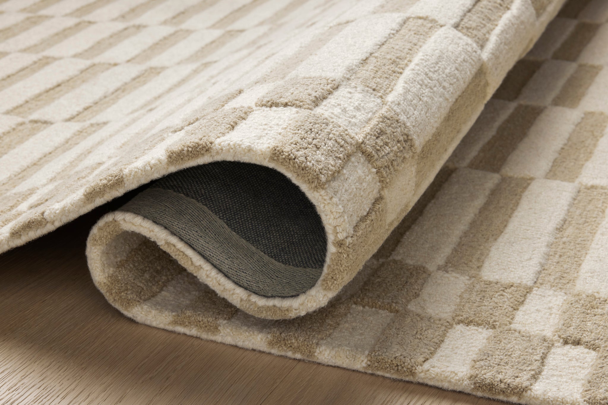 Bradley Ivory / Beige shown from a different angle to reveal its pattern.