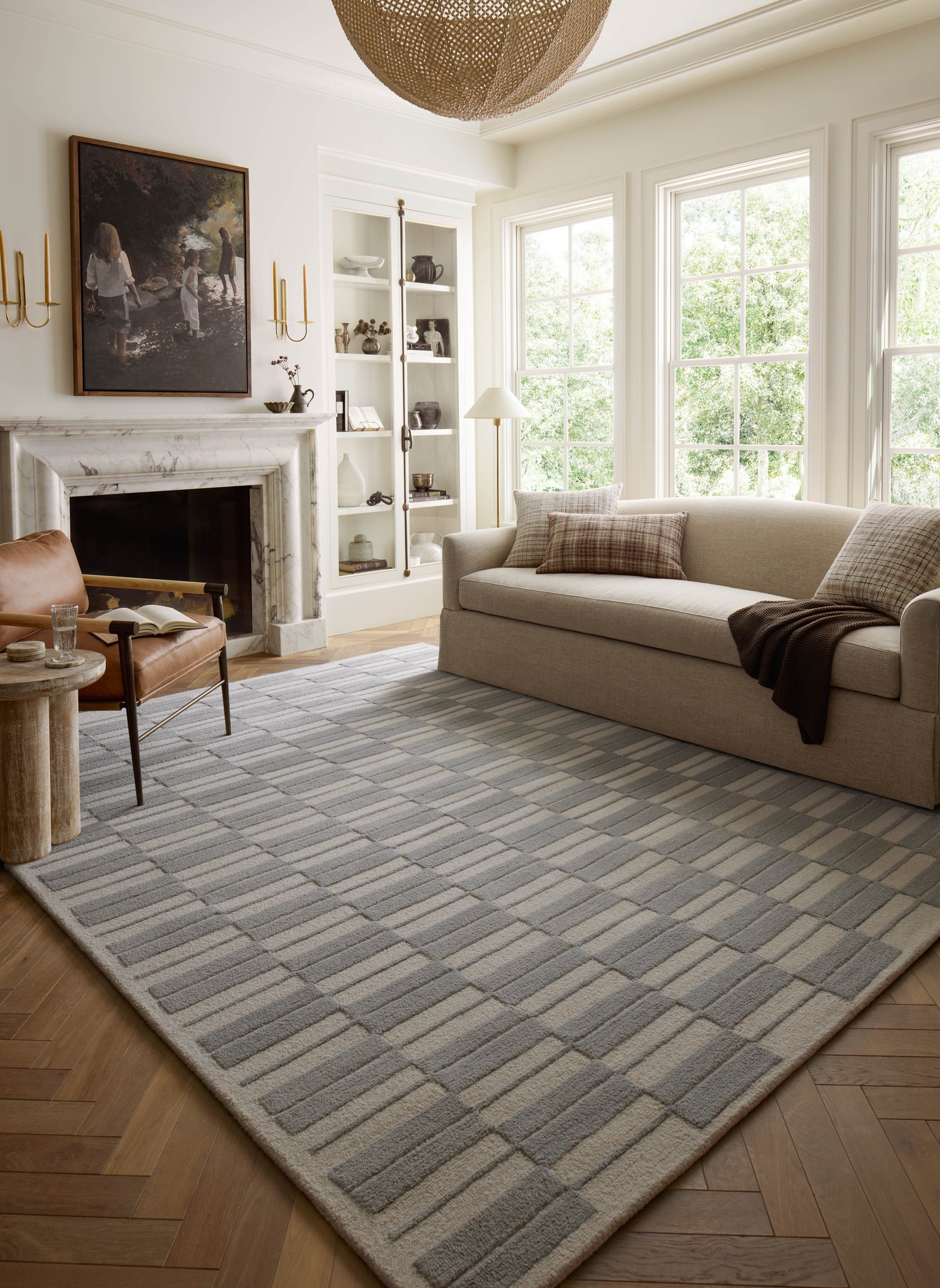 Bradley Ivory / Grey — a Loloi rug at Laurie Yapp Home.