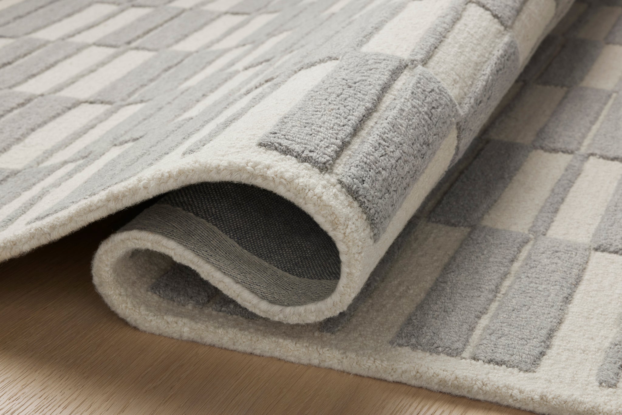 Bradley Ivory / Grey shown from a different angle to reveal its pattern.