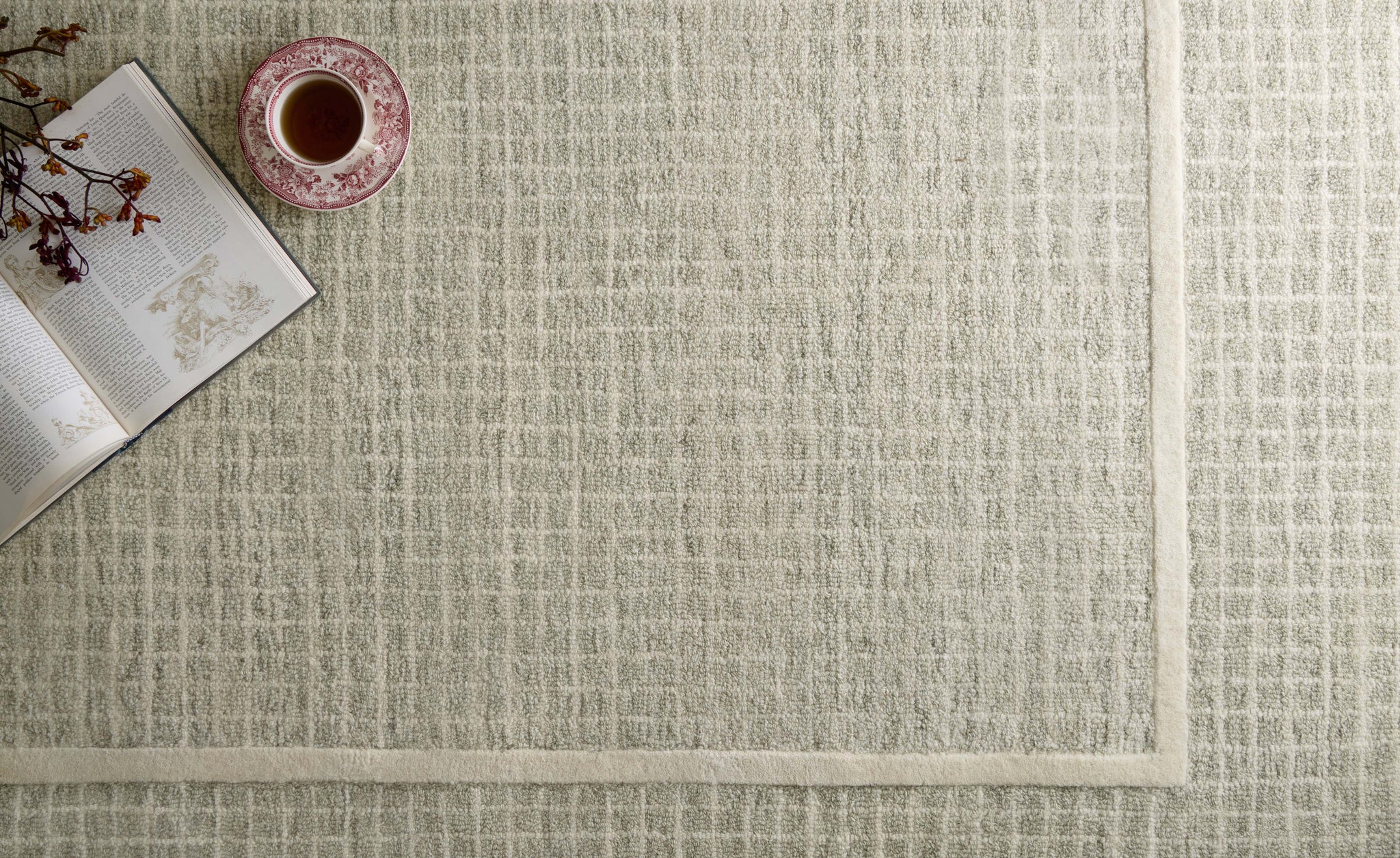 Briggs Sage / Ivory shown from a different angle to reveal its pattern.