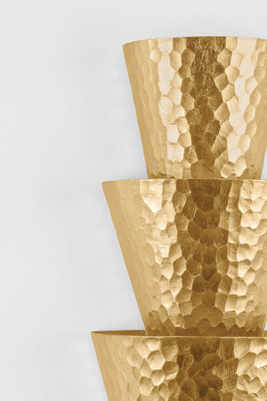 Bucharest Wall Sconce shown from the front to reveal the arm curve and shade silhouette.
