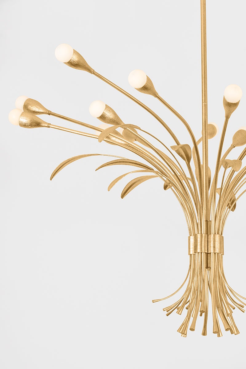 Bilston Chandelier 44" shown from the front to reveal the frame, arms, and shade detail.