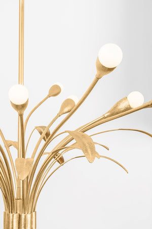 Close-up of the Bilston Chandelier 44" showing the frame, arms, and shade detail.