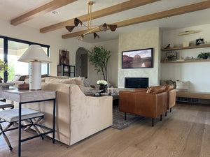 Bond Table Lamp 18.5" styled in a curated console for warm, layered light at Laurie Yapp Home.