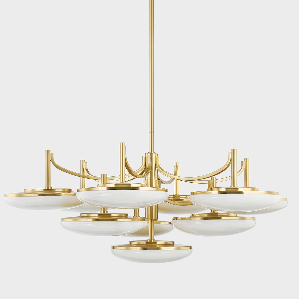 Bregman Chandelier in aged brass — a Hudson Valley chandelier for dining rooms, entries, and living rooms at Laurie Yapp Home.