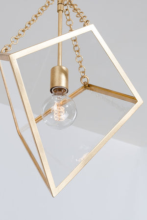 Close-up of the Brookfield Lantern 15.25" showing the frame and glass panel detail.