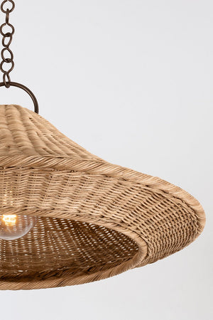 Baychester Pendant 32" shown from a second angle to highlight the shade shape and metal detail.