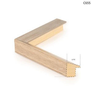 Wooden picture frame C655 with a natural finish, showcasing a simple and elegant design.