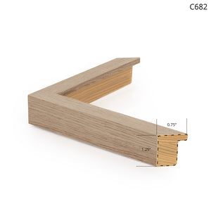 Wooden picture frame in light oak finish with a simple, modern design