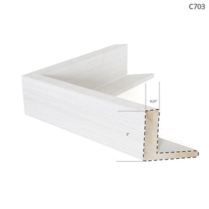 White wooden frame with a sleek design, showing corner detail and texture