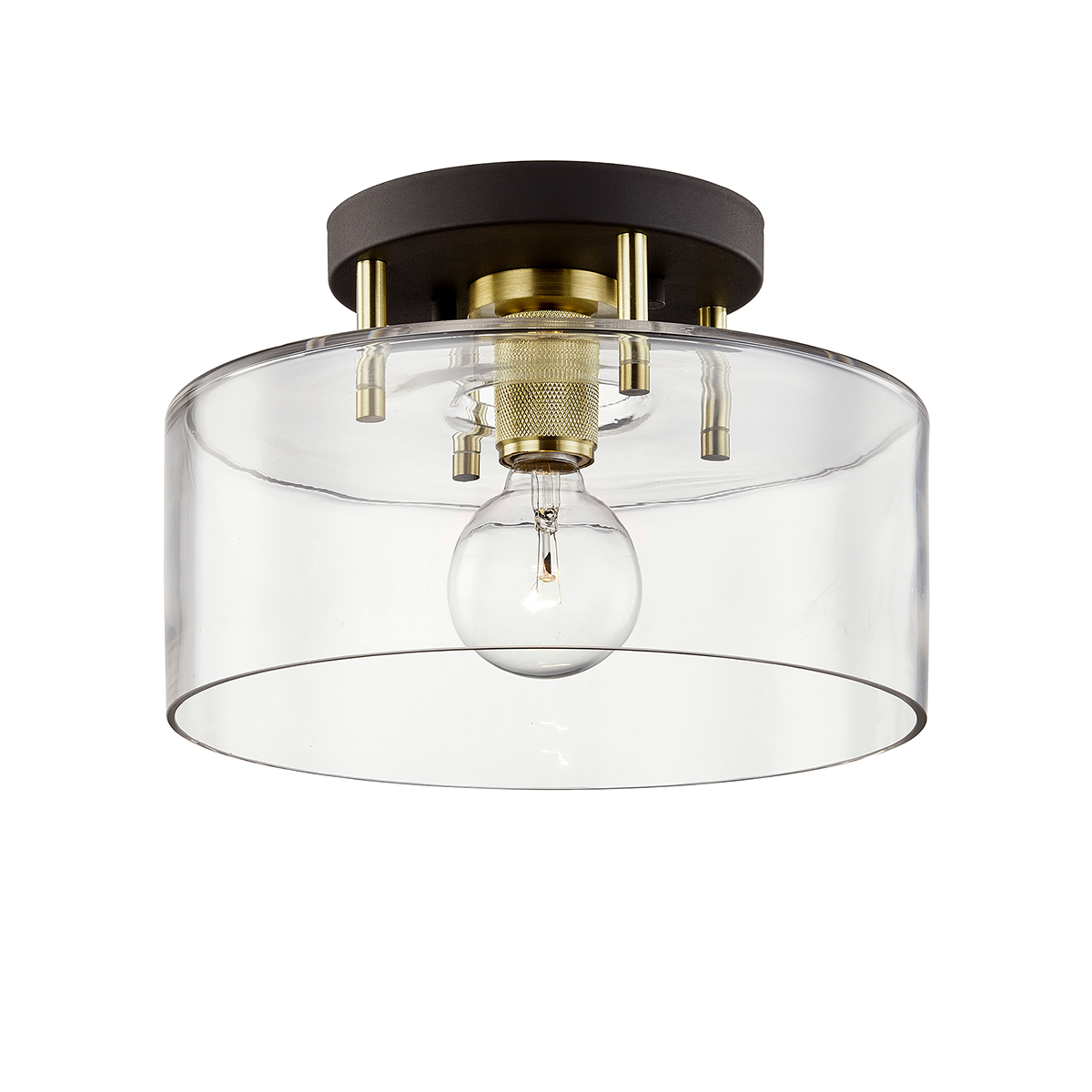 Bergamot Station Semi Flush 12.25" x 8" — a Troy semi flush for hallways, bedrooms, and entryways at Laurie Yapp Home.