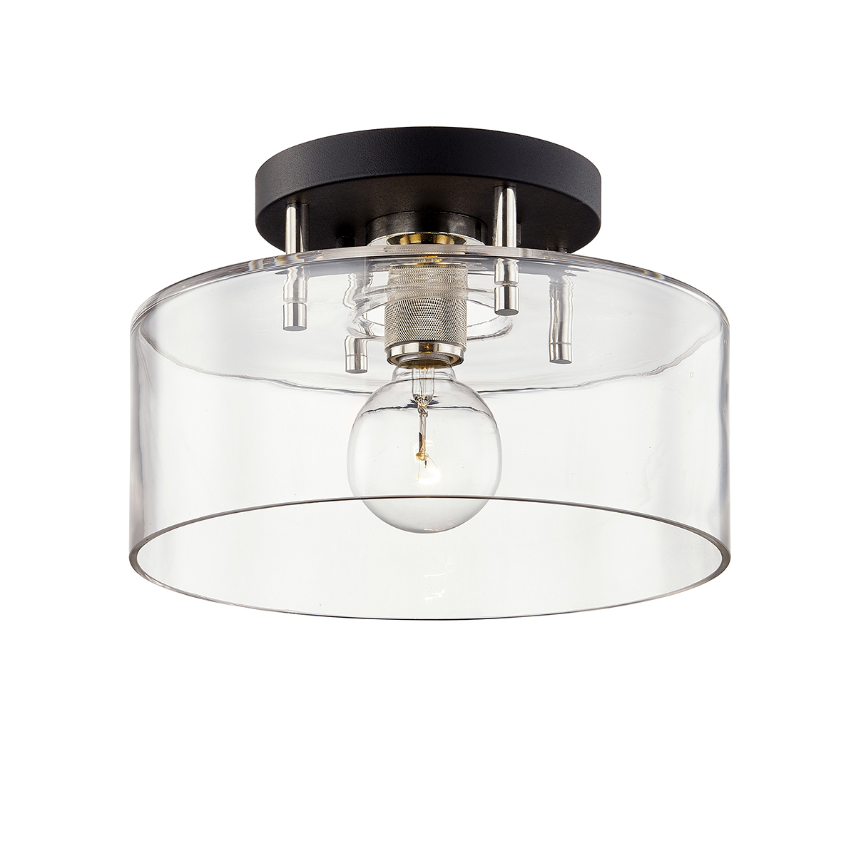 Bergamot Station Semi Flush 12.25" x 8" — a Troy semi flush for hallways, bedrooms, and entryways at Laurie Yapp Home.