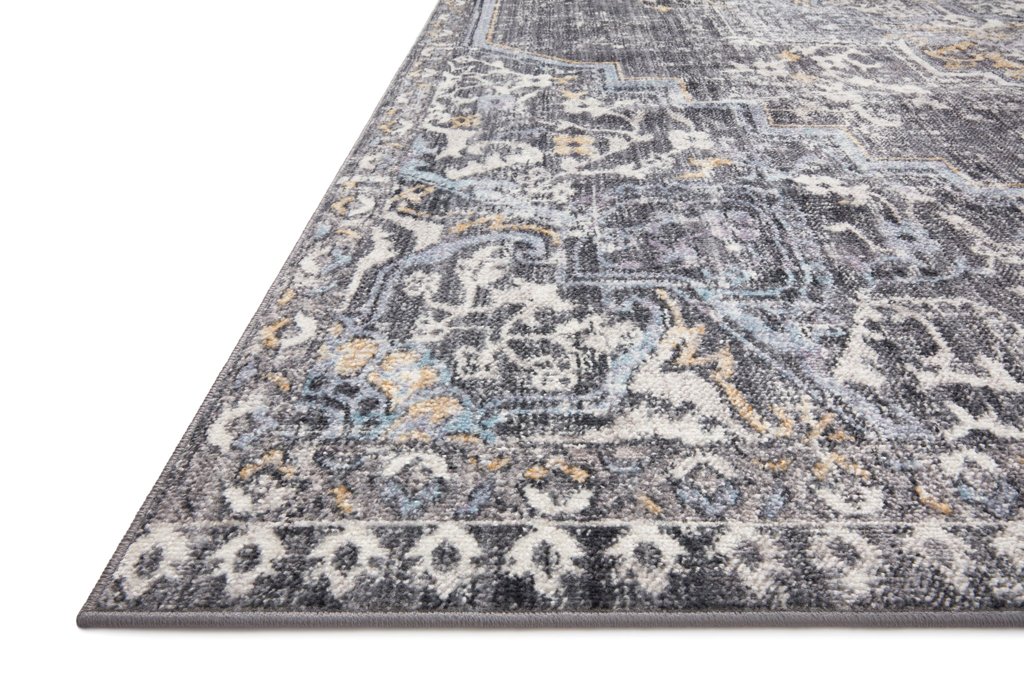 Cassandra Charcoal / Gold shown from a different angle to reveal its pattern.