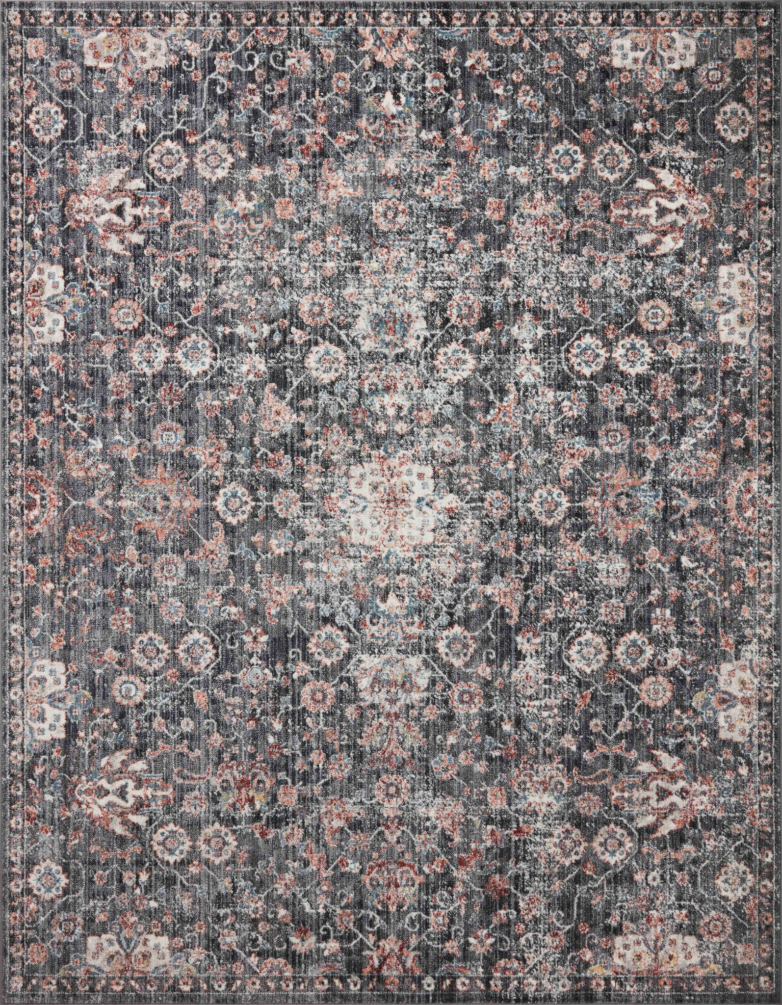 Cassandra Charcoal / Rust — a Loloi rug at Laurie Yapp Home.