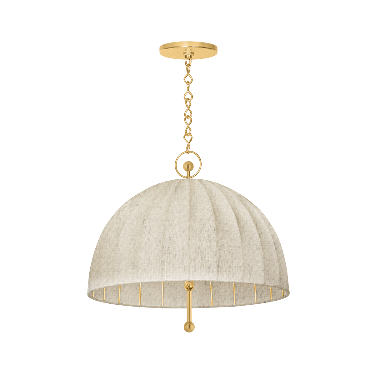Palmetto Pendant in aged brass — a Hudson Valley pendant for kitchens, entries, and dining rooms at Laurie Yapp Home.