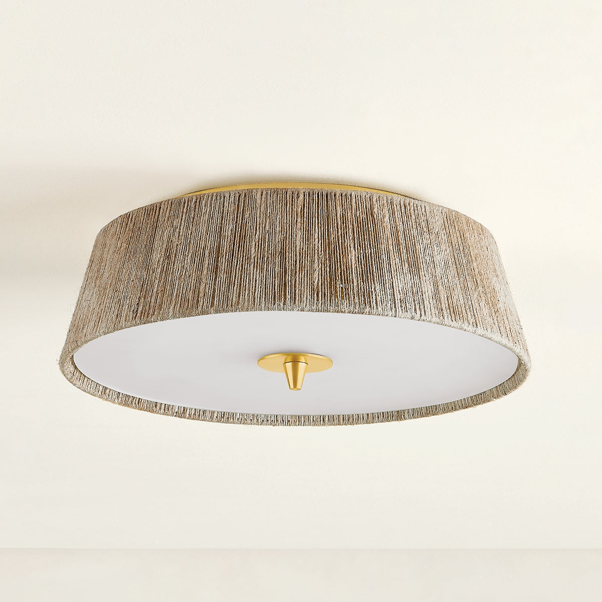 George Semi Flush in aged brass — a Hudson Valley semi flush for hallways, bedrooms, and entryways at Laurie Yapp Home.