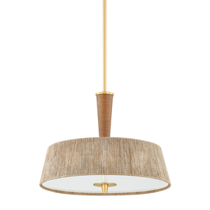 George Pendant 22" in aged brass — a Hudson Valley pendant for kitchens, entries, and dining rooms at Laurie Yapp Home.