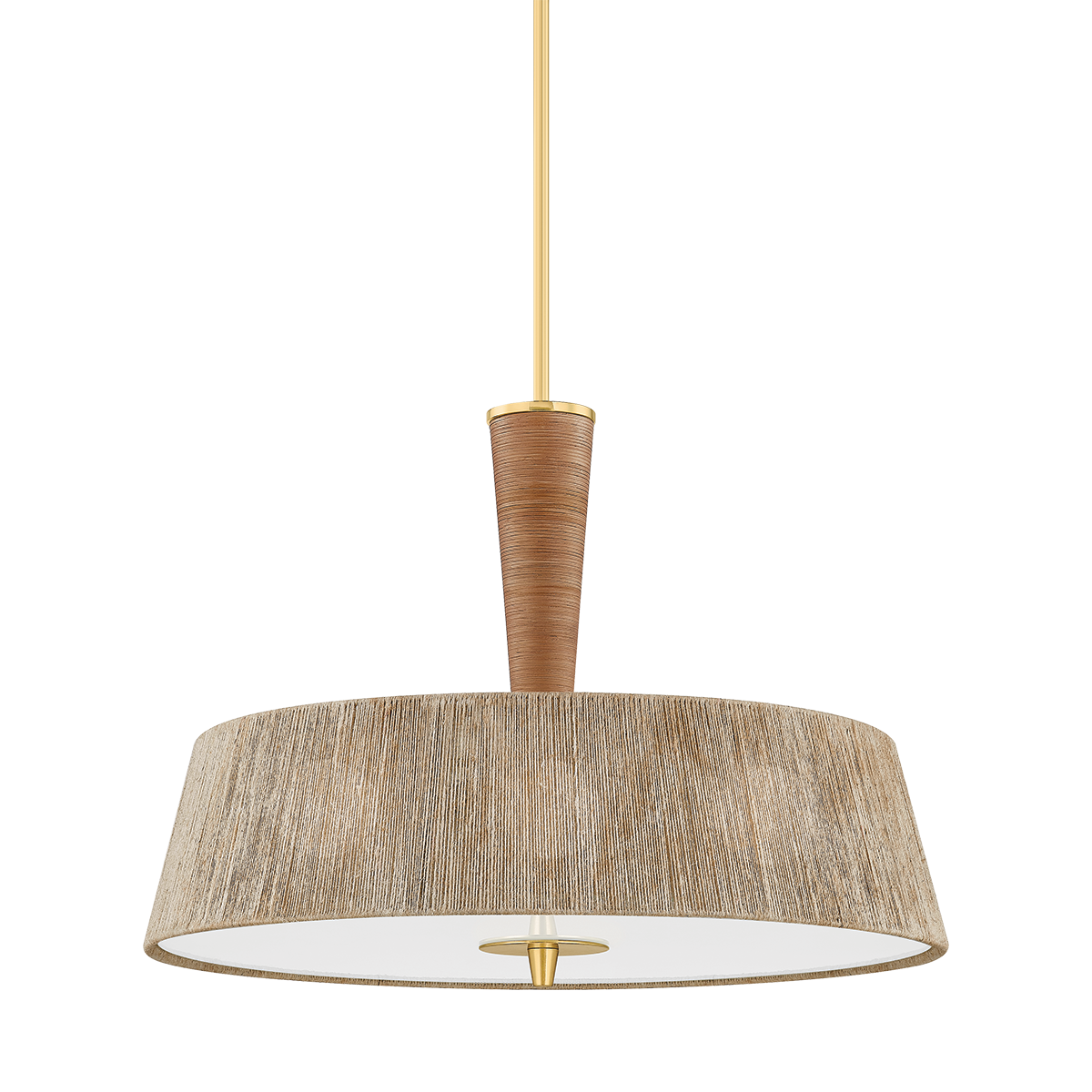 George Pendant 30" in aged brass — a Hudson Valley pendant for kitchens, entries, and dining rooms at Laurie Yapp Home.