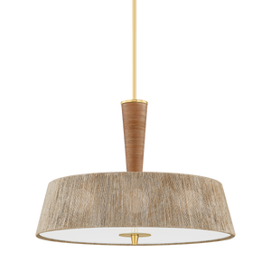 George Pendant 30" in aged brass — a Hudson Valley pendant for kitchens, entries, and dining rooms at Laurie Yapp Home.