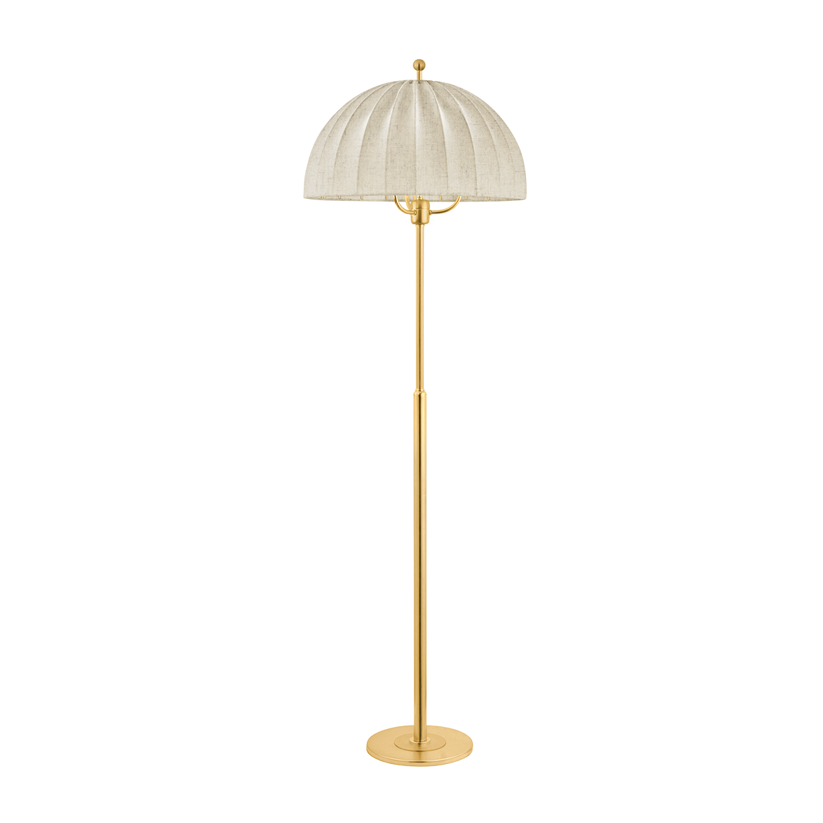 Palmetto Floor Lamp in aged brass — a Hudson Valley floor lamp for living rooms and reading nooks at Laurie Yapp Home.