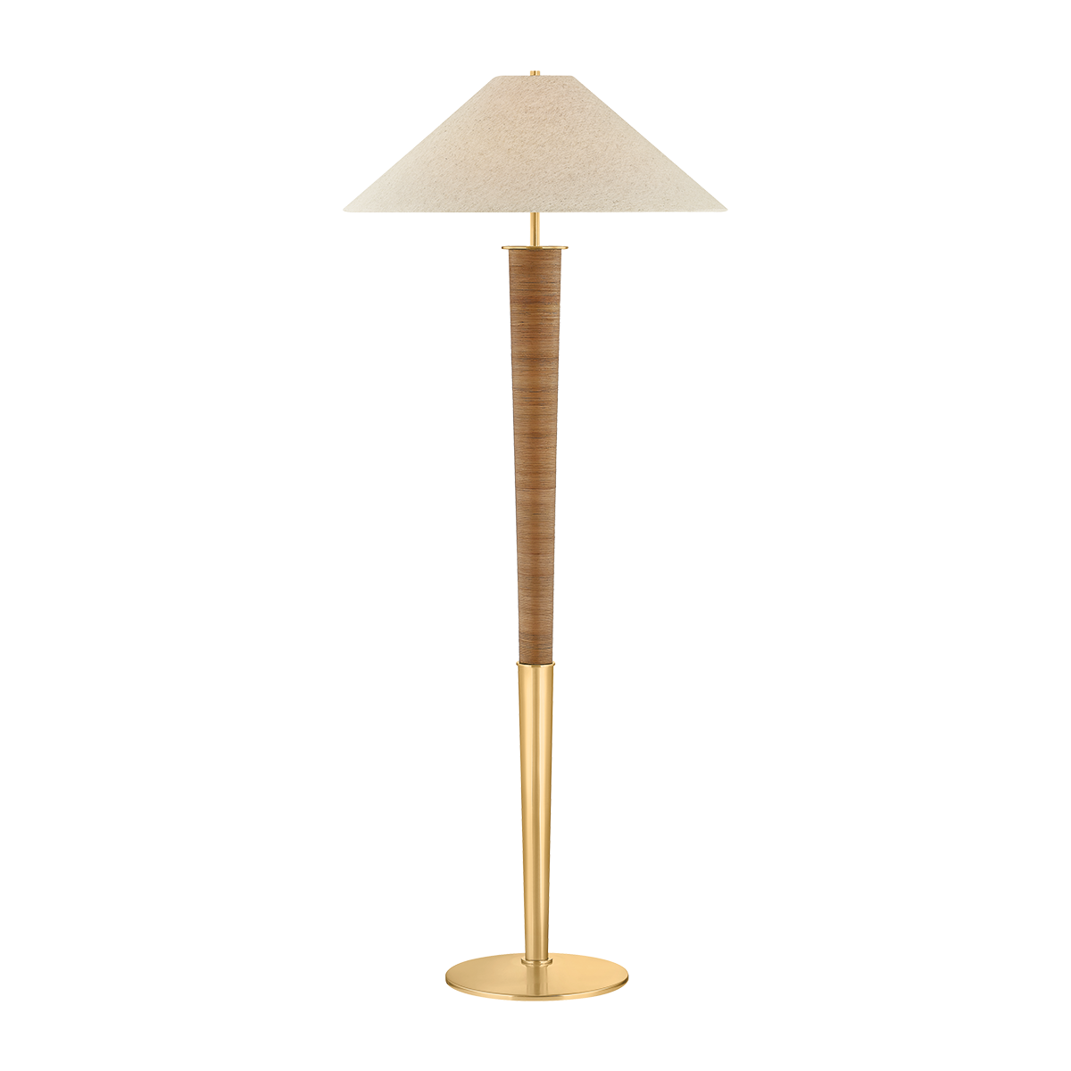 Bohicket Floor Lamp in aged brass — a Hudson Valley floor lamp for living rooms and reading nooks at Laurie Yapp Home.