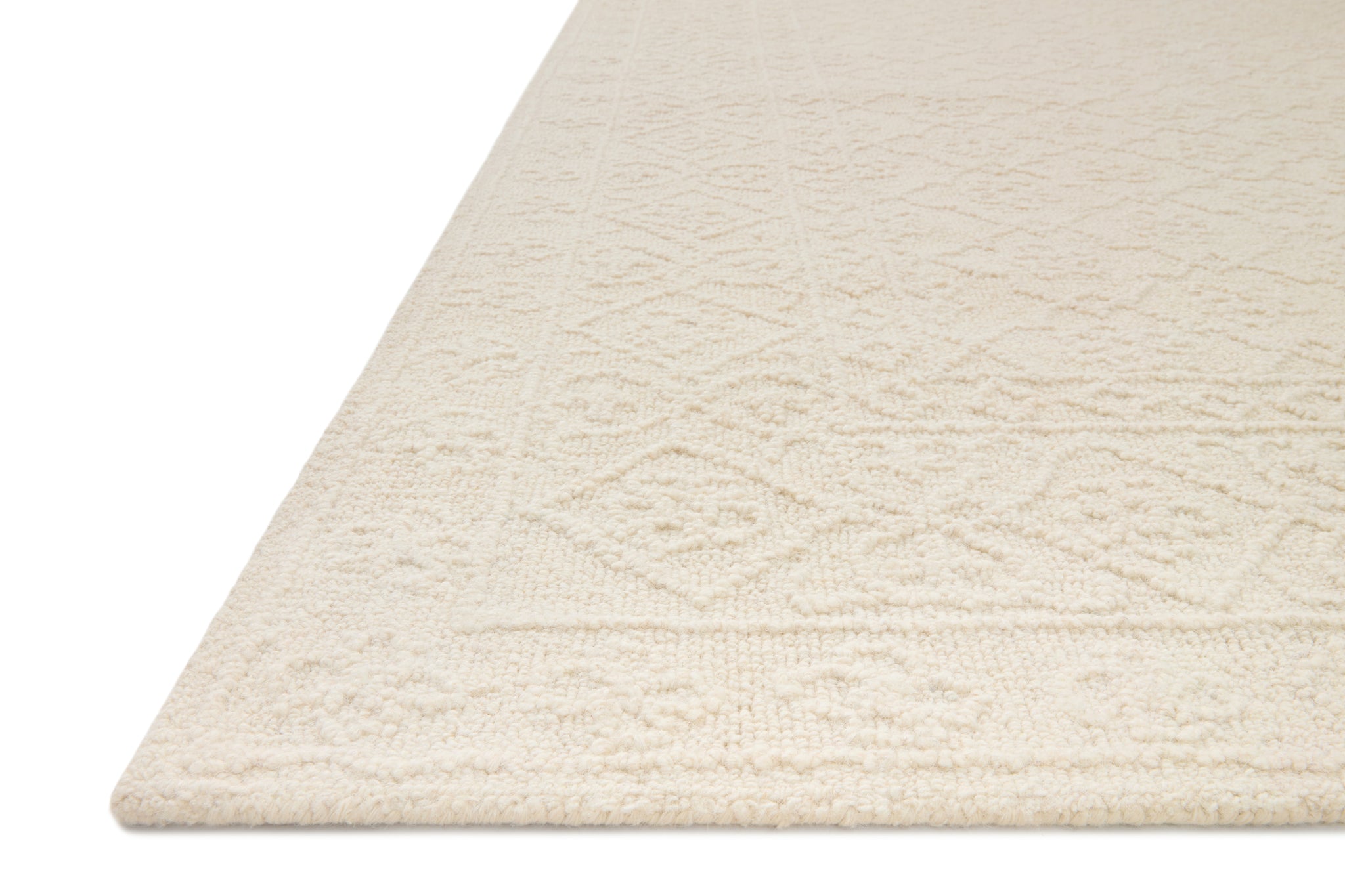 Side view of the Cecelia Ivory / Ivory rug.