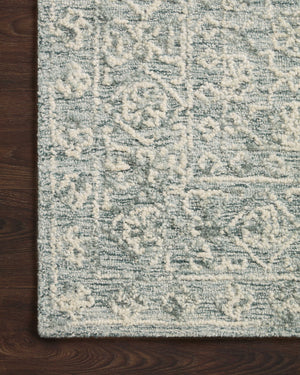 Side view of the Cecelia Ocean / Ivory rug.