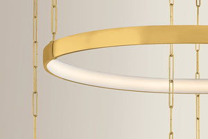 Close-up of the Chiasso Chandelier 55.5" showing the frame, arms, and shade detail.