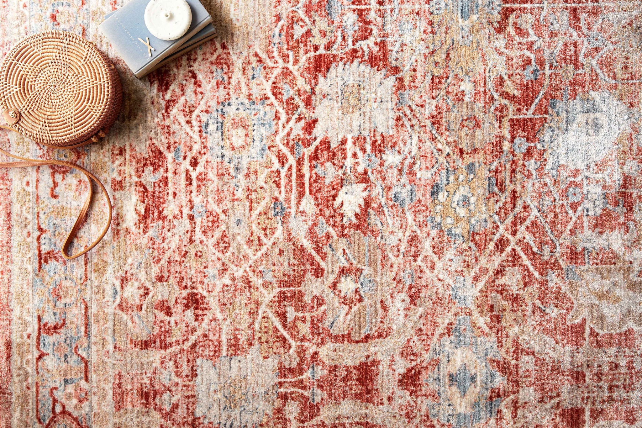 Claire Red / Ivory shown from a different angle to reveal its pattern.