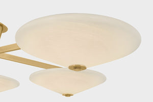 Cologne Flush Mount 60" shown from the front to reveal the shade profile and mounting canopy.