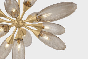 Close-up of the Cordoba Chandelier 39.5" showing the frame, arms, and shade detail.