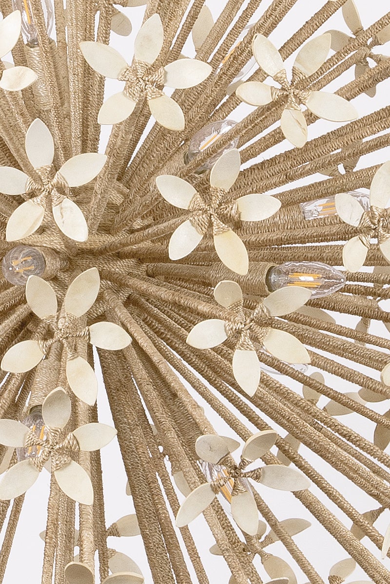 Corfu Chandelier 40" shown from a second angle to highlight the frame, arms, and shade detail.
