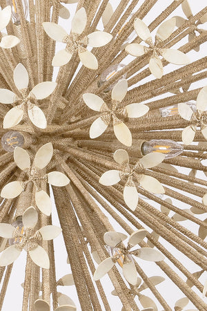 Corfu Chandelier 40" shown from a second angle to highlight the frame, arms, and shade detail.