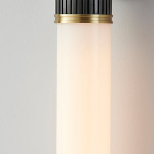 Crewe Wall Sconce 5" x 26.25" shown from the front to reveal the arm curve and shade silhouette.