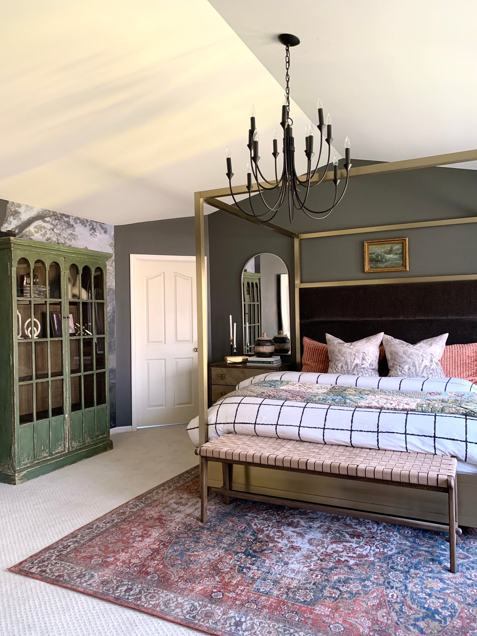 Cate Chandelier 30" styled in a formal living room for warm, layered light at Laurie Yapp Home.