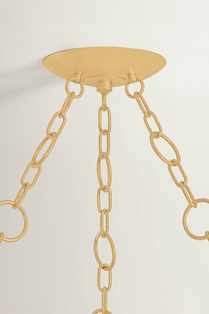 Close-up of the Cedar Hill Chandelier 47.25" showing the frame, arms, and shade detail.