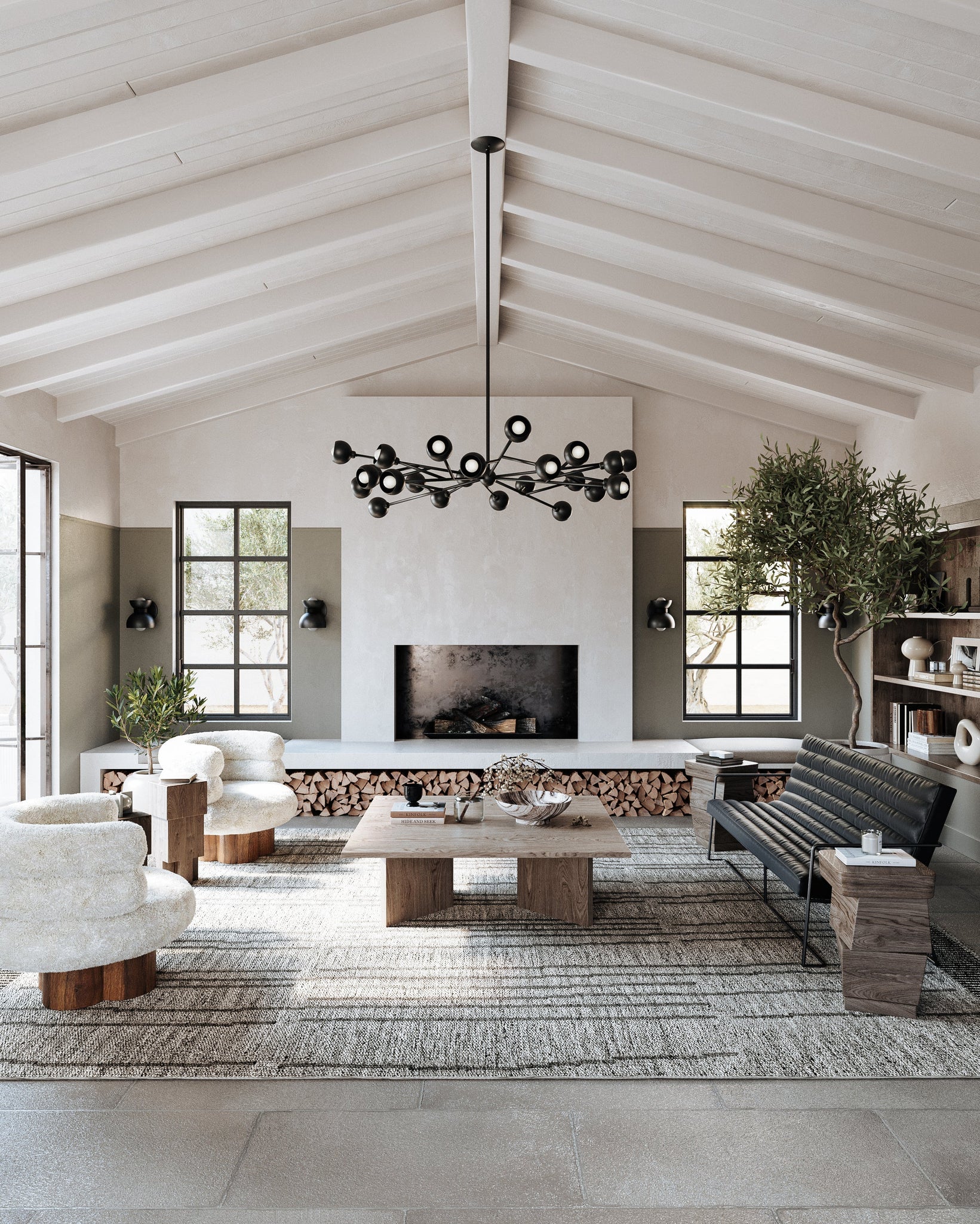 Colt Chandelier 54.5" styled in an elegant dining room for warm, layered light at Laurie Yapp Home.