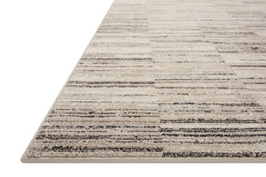 Side view of the Darby Charcoal / Sand rug.
