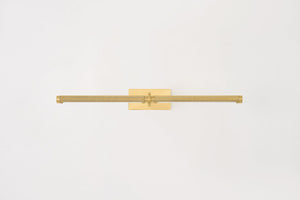 Deptford Picture Light 24" in aged brass shown from the front to reveal the arm curve and shade proportion.